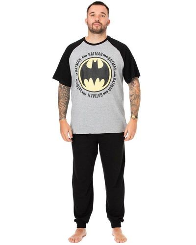 Batman Logo Long Pyjama Set - Grey