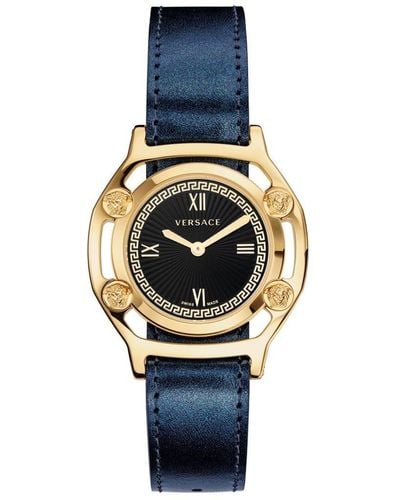 Versace Medusa Frame Stainless Steel Luxury Analogue Quartz Watch - Vevf00820 - Blue