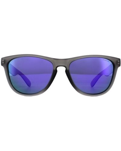 Polaroid Rectangle Grey Violet Violet Mirror Polarized Sunglasses - Purple