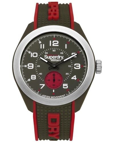 Superdry Navigator Plastic/resin Fashion Analogue Quartz Watch - Syg214n - Red