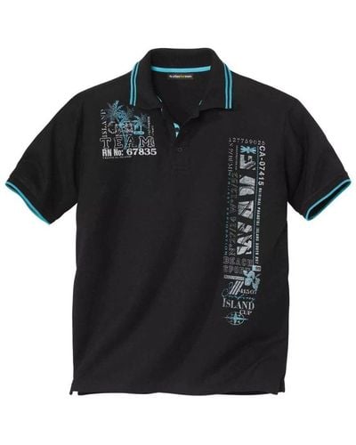 Atlas For Men Printed Polo Shirt - Black