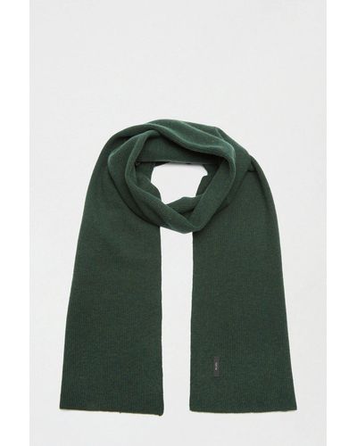 Burton 1904 Green Wool Blend Scarf With Cashmere