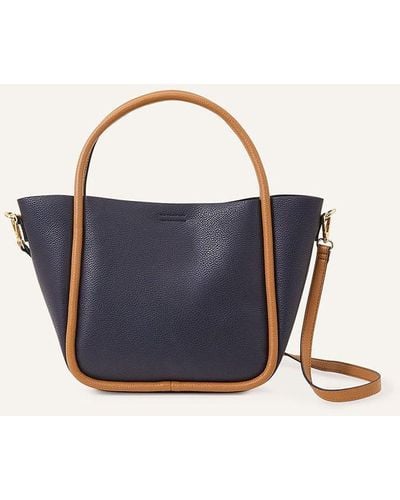 Accessorize Contrast Pipe Handheld Bag - Blue