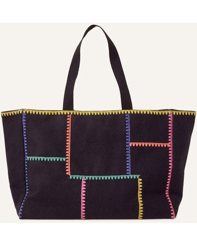 Accessorize Stitch Shopper Bag - Blue
