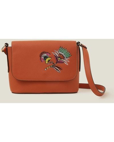 Accessorize Embroidered Cross Body - Brown