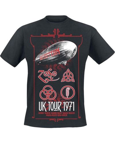Led Zeppelin Uk Tour ́71 T-shirt - Black