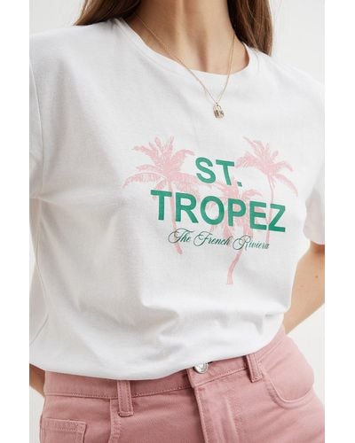 Dorothy Perkins St Tropez Logo T Shirt - Grey