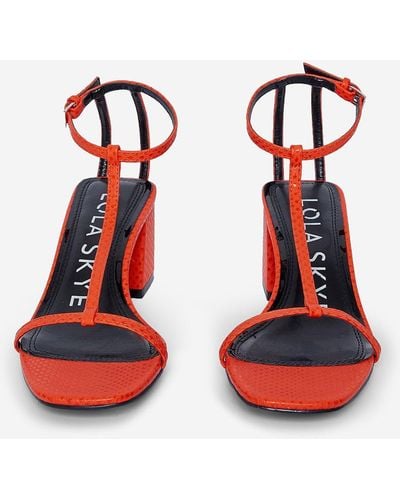 Dorothy Perkins Lola Skye Orange Smug Heeled Sandals - Red