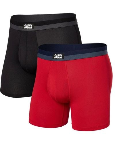 Saxx Underwear Co. 2 Pack Sport Mesh Boxer Brief - Red