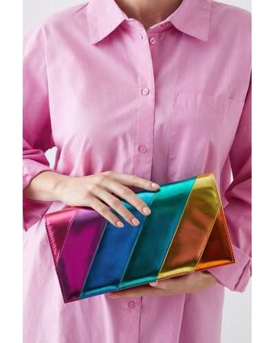 Dorothy Perkins Faith: Magic Multi Coloured Clutch Bag - Pink