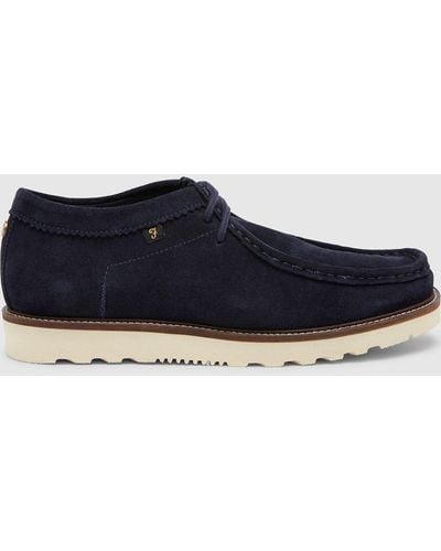 Farah 'tully' Lace Up Suede Wallabe Shoes - Blue