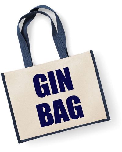 60 SECOND MAKEOVER Large Jute Bag Gin Bag Navy Blue Bag New Mum