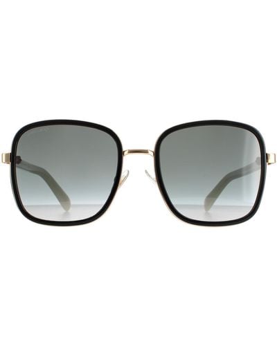 Jimmy Choo Square Black Ivory Dark Grey Gradient Elva/s Sunglasses - Brown
