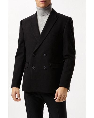 Burton Slim Fit Black Double Breasted Jacket