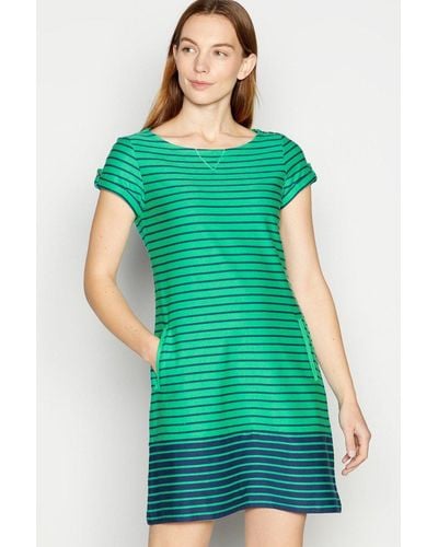 Mantaray Striped Jersey Tunic Dress - Green