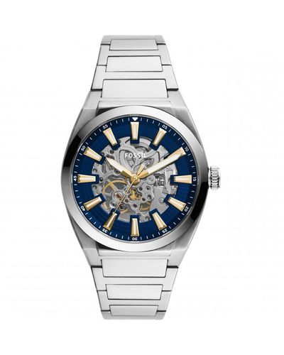 Fossil Everett Stainless Steel Fashion Analogue Automatic Watch - Me3220 - Blue