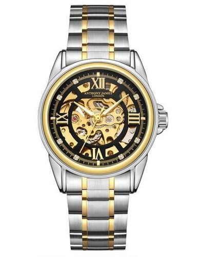 Anthony James Hand Assembled Limited Edition Skeleton Automatic Mens Watch - Metallic