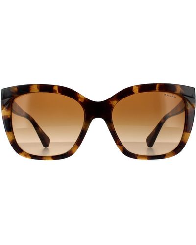 Ralph By Ralph Lauren Fashion Shiny Sponged Havana Brown Gradient Sunglasses