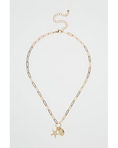 Dorothy Perkins Gold Multi Charm Necklace - White