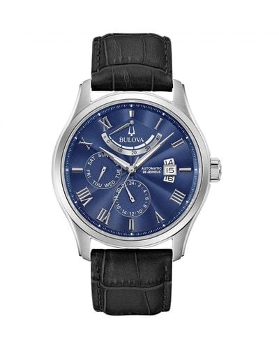 Bulova Sutton Stainless Steel Classic Analogue Automatic Watch - 96c142 - Blue