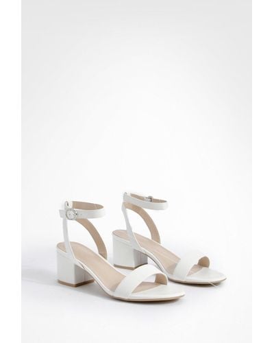 Boohoo Low Block Barely There Heels - White