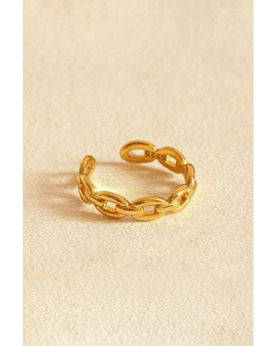 MUCHV Gold Adjustable Cuban Chain Ring - Natural