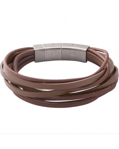 Fossil 'casual' Stainless Steel Bracelet - Jf86202040 - Brown