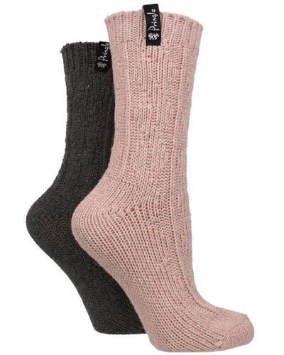 Pringle of Scotland 2 Pair Pack Boot Socks With Wool - Grey