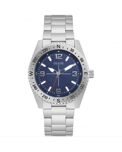 Guess North Stainless Steel Fashion Analogue Quartz Watch - Gw0327g1 - Blue