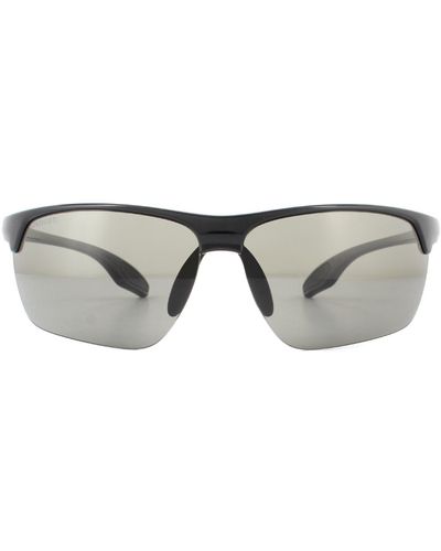 Serengeti Semi Rimless Shiny Black Phd 2.0 Polarized Cpg Grey Sunglasses