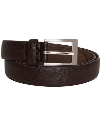 Barneys Originals Faux Leather Belt - Brown