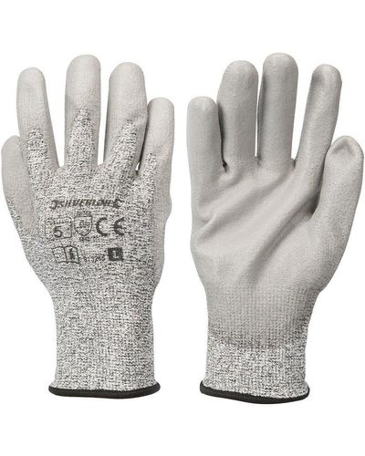 Loops Large Cut Tear Resistant Gloves 13 Gauge Knitted & Pu Coated Palms & Fingers - Grey