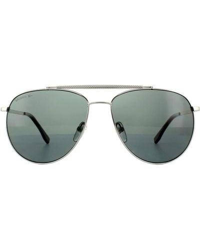 Lacoste Aviator Gunmetal Grey Dark Grey Polarized L177sp Sunglasses