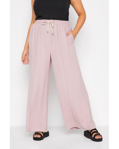 Yours Wide Leg Trousers - Pink