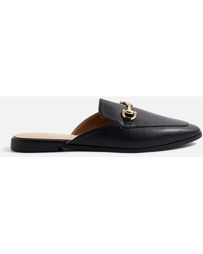 Accessorize Backless Metal Bar Loafers - Black