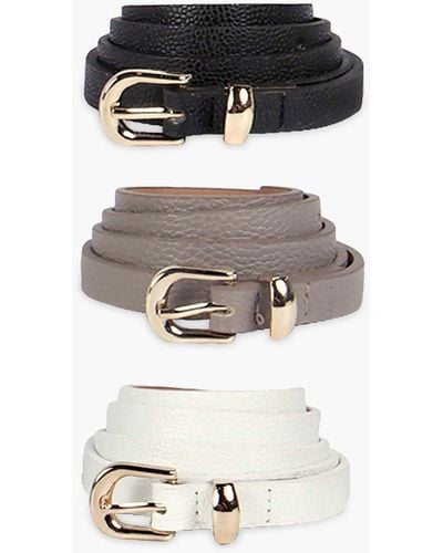 Boohoo Skinny Belts 3 Pack - Multicolour