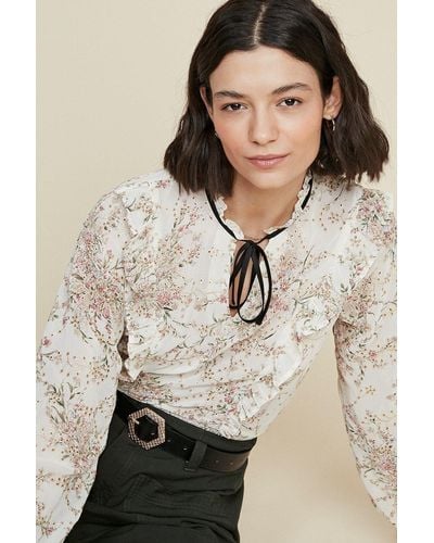 Oasis Embroidered Blouse - Natural