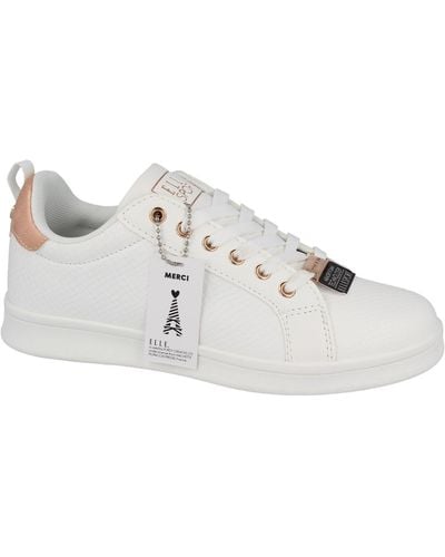 ELLE Sport Snake Printed Low Lace Up Trainer - White