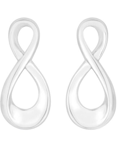 Simply Silver Sterling Silver 925 Polished Chunky Infinity Earrings - Metallic