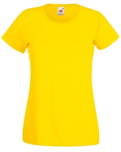 Fruit Of The Loom Lady-fit Valueweight Short Sleeve T-shirt - Yellow