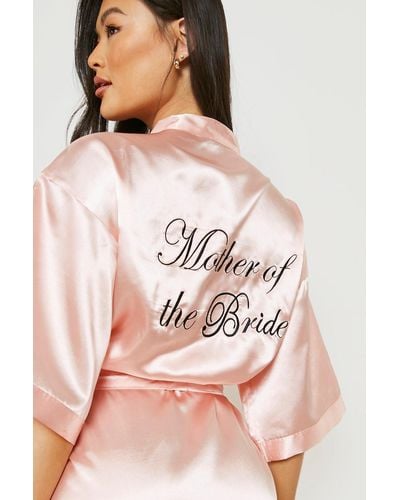 Boohoo Mother Of The Bride Satin Robe - Pink