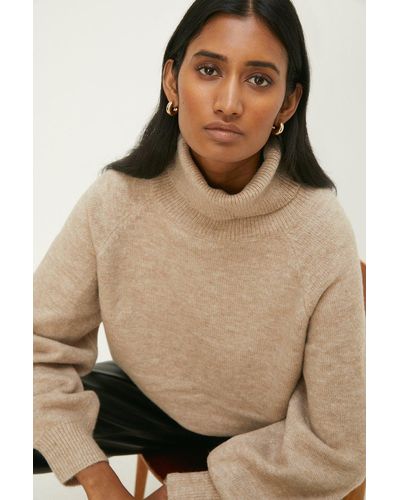 Oasis Cosy Roll Neck Jumper - Natural