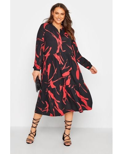 Yours Smock Shirt Dress - Red