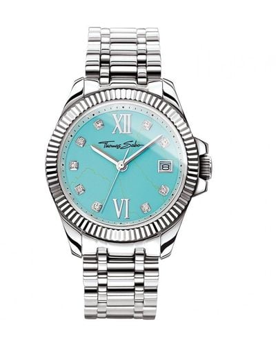 Thomas Sabo Stainless Steel Fashion Analogue Quartz Watch - Wa0317-201-215-33mm - Blue