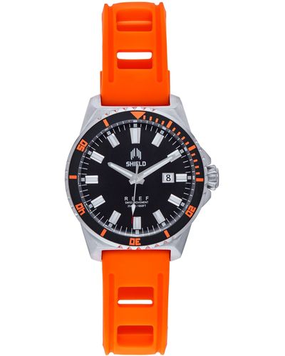 Shield Reef Strap Watch W/date - Orange