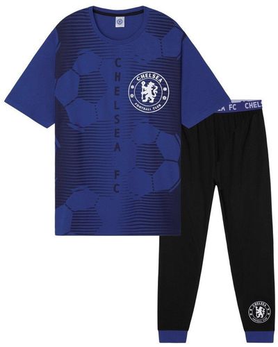 Chelsea Fc Pyjama Set - Bottoms And T-shirt - Blue