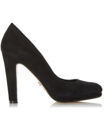 Dune 'aries' Suede Court Shoes - Black