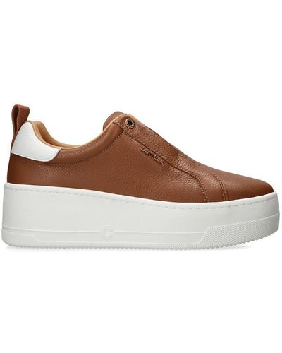 Carvela Kurt Geiger 'connected Laceless' Leather Trainers - Brown