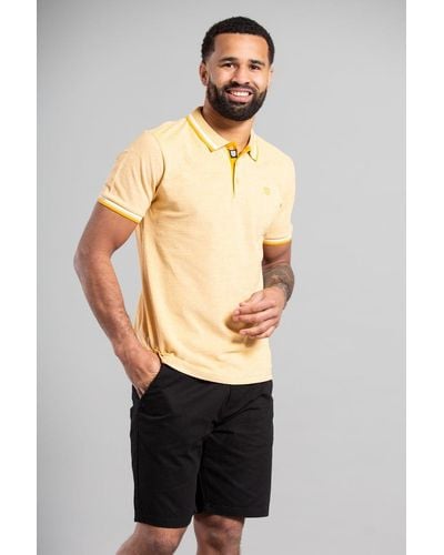 Kensington Eastside Short Sleeve Cotton Pique Polo Shirt - Yellow