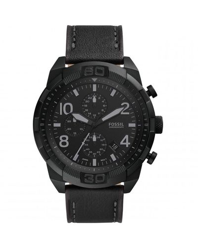 Fossil Bronson Stainless Steel Fashion Analogue Quartz Watch - Fs5874 - Black